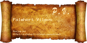 Palmhert Vilmos névjegykártya